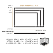 Metal Frame CHEW PROOF Dog Crate Pad Size Chart