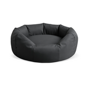Round Den Dog Bed with a white background