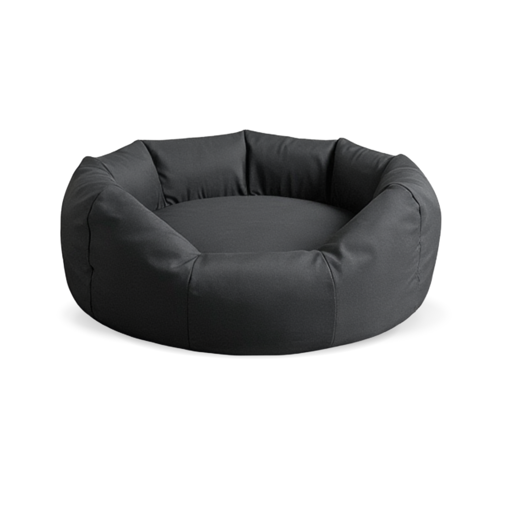 Round Den Dog Bed with a white background