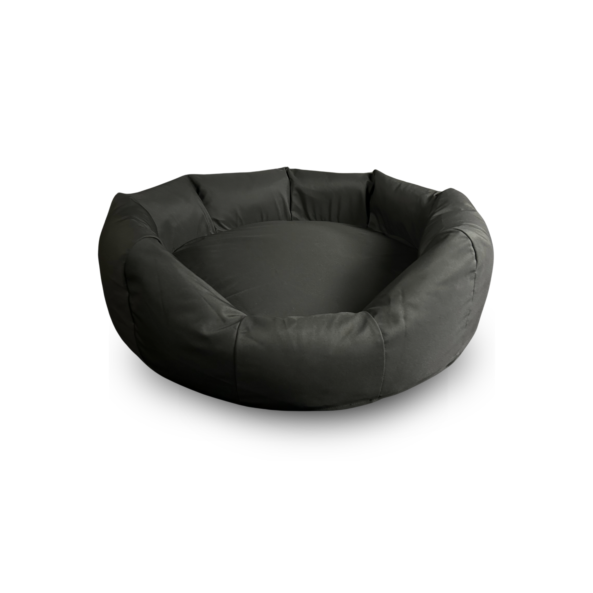 Round den dog bed with bolster