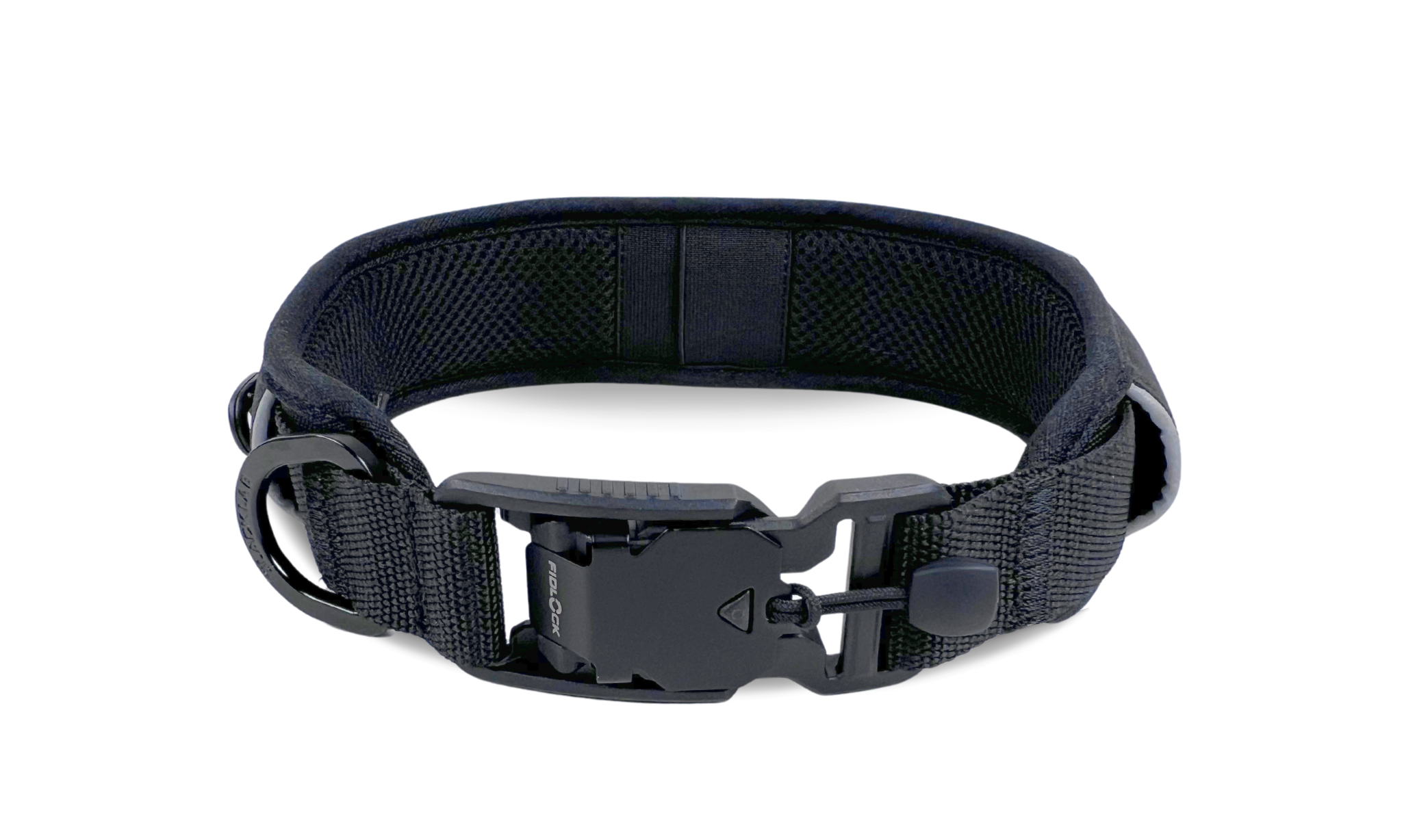 magnetic Fidlock buckle on padded dog collar