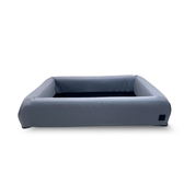 Gray microsuede modular dog bed bolster add-on
